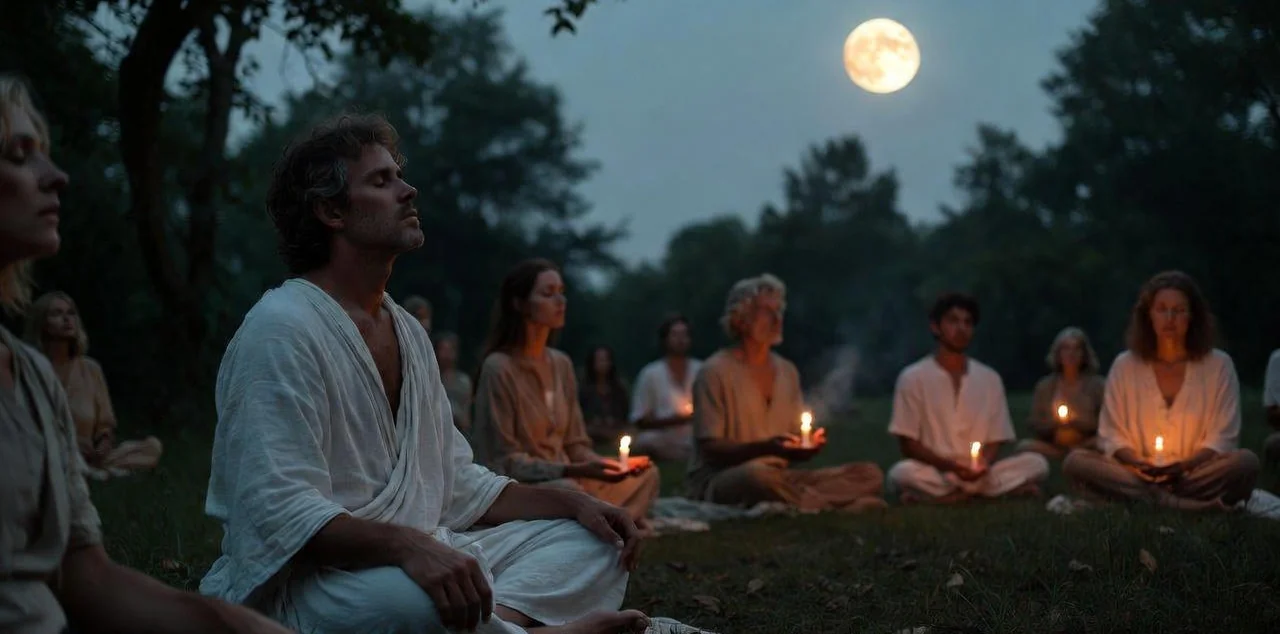meditación bajo la luna llena